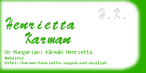 henrietta karman business card